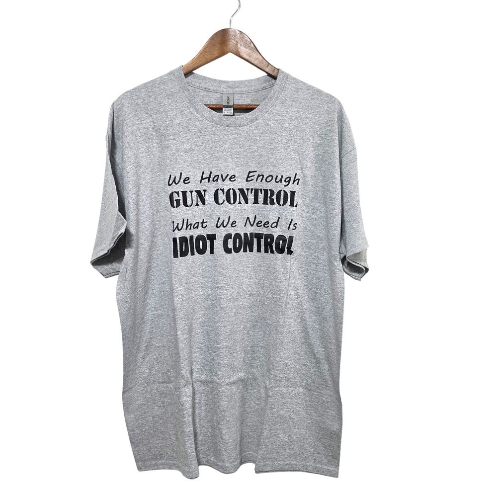 Gildan Screen Printed T-shirt Size XL Funny Saying Heather Gray New Casual